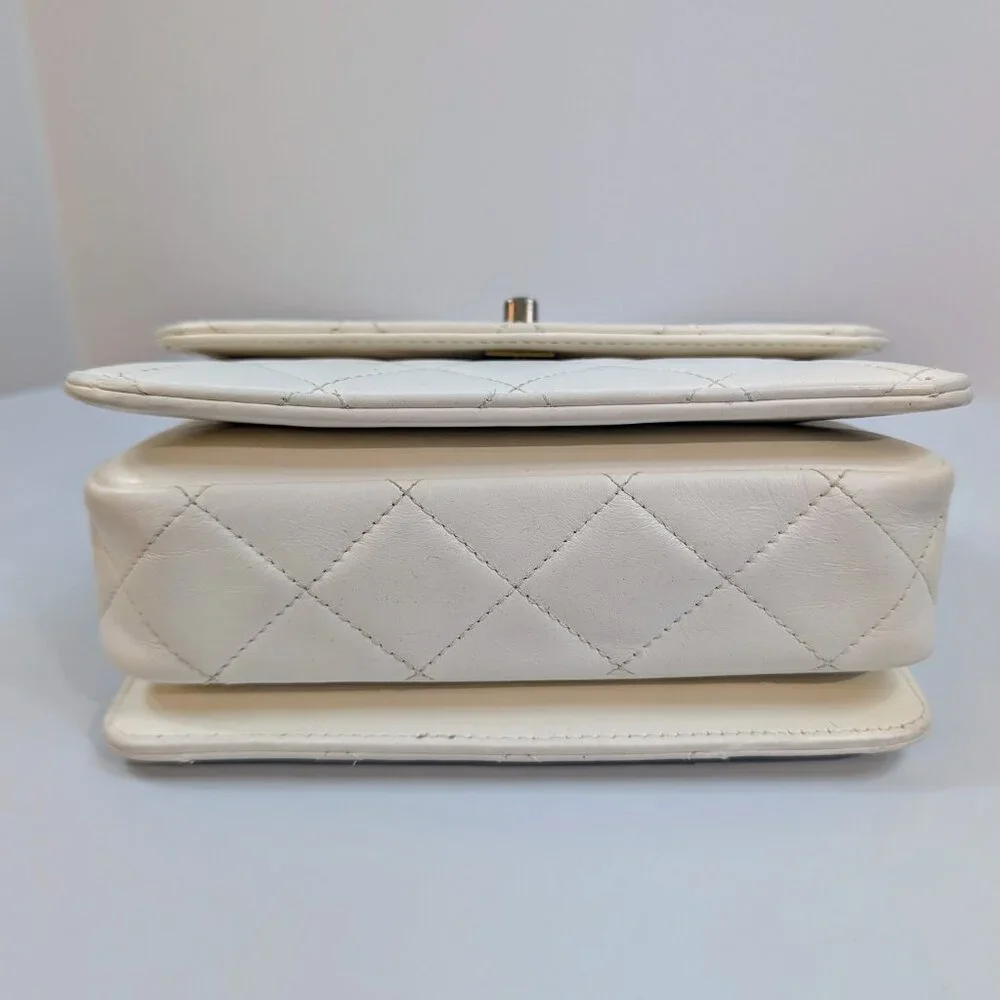 Chanel 19 White Lambskin Small Flap Bag with Pink/Blue Hardware - Picture 5 of 14